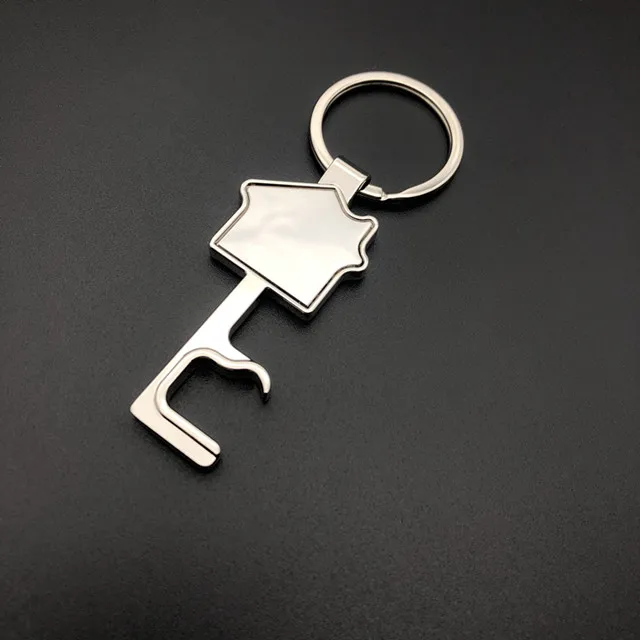 Wholesale Custom Blank House Shape Bulk Metal Zinc Alloy Ring Beer Bottle Opener Key Chain  Keychain
