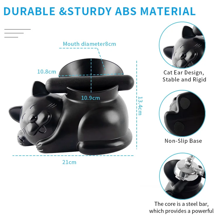 Barista Tools Cat-shaped Cute  Coffee Grounds Container Mini Knock Box Drawer with Rubber Bar Espresso Coffee Knock Box