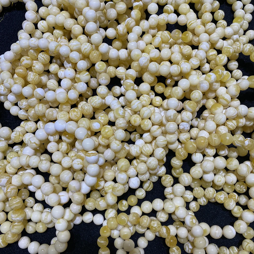 Браслеты из натурального русского янтаря высокого качества из белой янтарной кожи тигра диаметром 10-12 мм и мусульманские четки