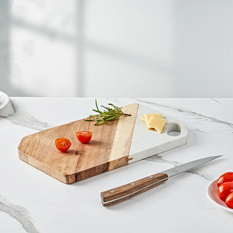 High Quality Marble Acacia Wood Bread Cutting Board Charcuterie Board