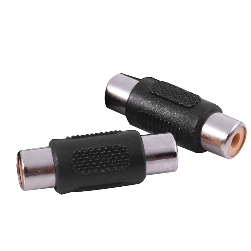 Professional 2RCA Female to 2RCA Female Audio Connector Adapter AV Audio Video Plug Audio Connector Adapter
