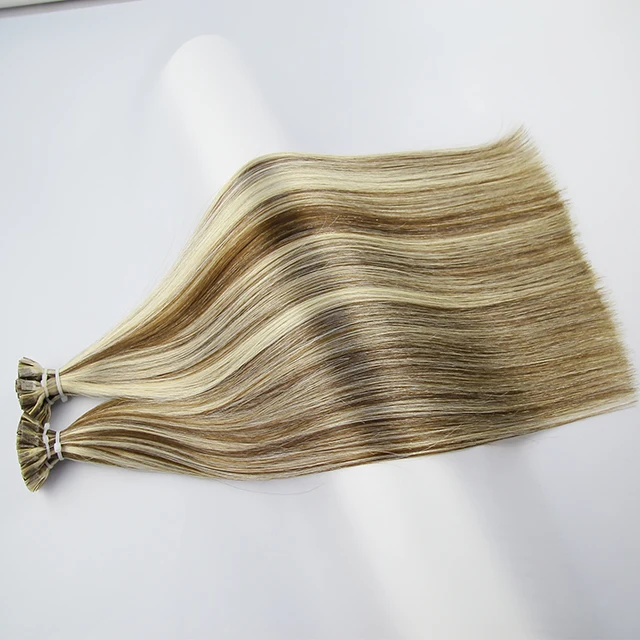 Double Drawn Pre-bonded Keratin Flat Tip Hair Extensions Highlight Russian Remy 100% European Human Hair Extensions