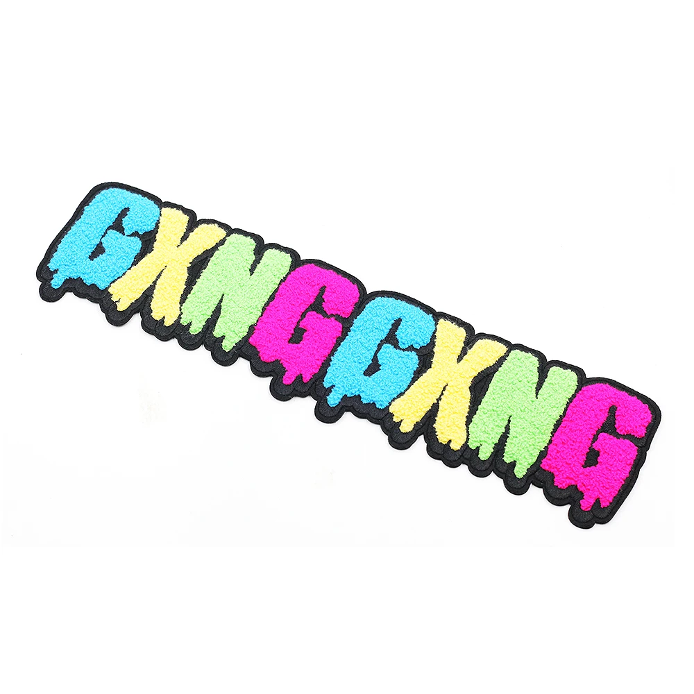 Hot Bulk Embroidered Chenille Patches OEM Woven Iron On Patches For Clothing Custom Embroidery Patch