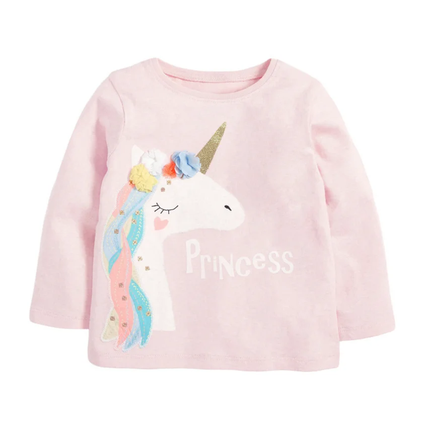  Hot Sale Casual Shirts Kids Clothes Autumn 2021 Children Top Baby Shirt Unicorn Pattern