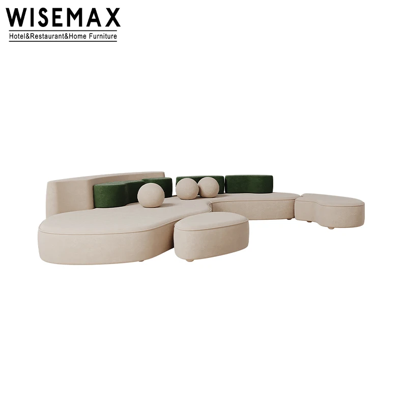 WISEMAX FURNITURE Modern design value city furniture green couch solid wood velvet fabrics 2 seater sofa for home living room