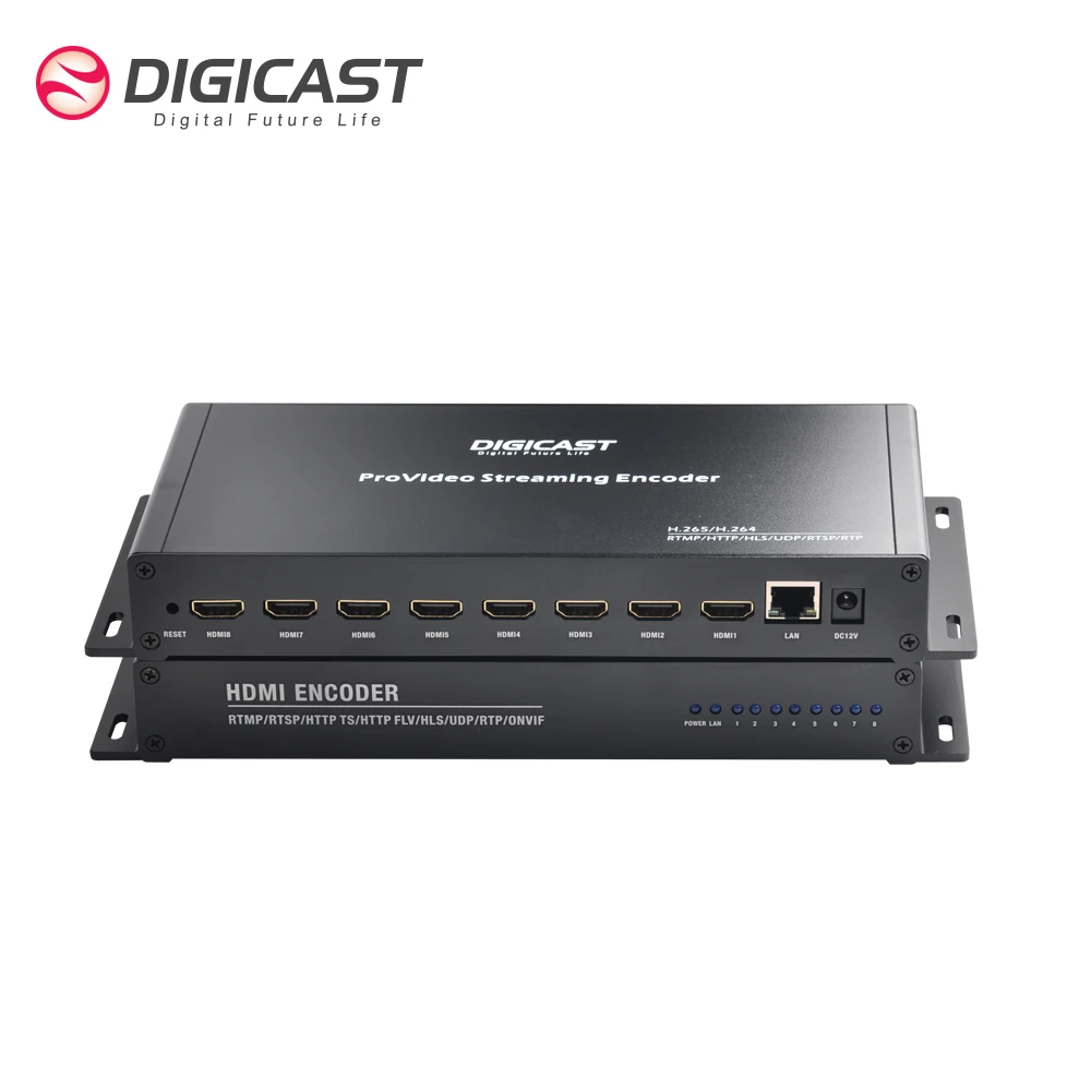 DMB-8808A-EC H264 HD IPTV Streaming Encoder 8 Channels Video to IP Encoder for Youtube Wowza Live TV