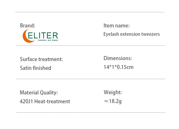 ELITER Hot In Stock Individual Classic 0.03 Volume Eyelash Extensions Tweezers Stainless Eyelash Tweezer Laah Tweezers