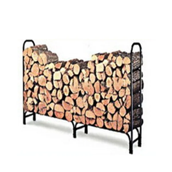 Firewood Log Rack, 4-Foot Heavy Duty Outdoor / Indoor Fireside Wood Stacking Storage Holder for Fireplace Stove Metal Black