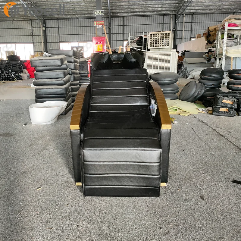 Yoocell Electric Hair Washing Salon Adjustable Footrest Shampoo Chair Backwash Sink Styling