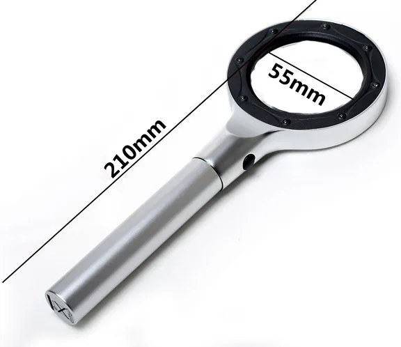
85mm 2.5X/5X Handheld Optical Magnifier Lamp 12 LED Portable Reading Magnifier 