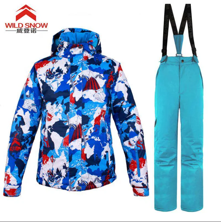Высококачественный 100% полиэстер зимний уличный спортивный водонепроницаемый 10000 мм взрослый женский лыжный цельный лыжный и Снежный костюм лыжный костюм