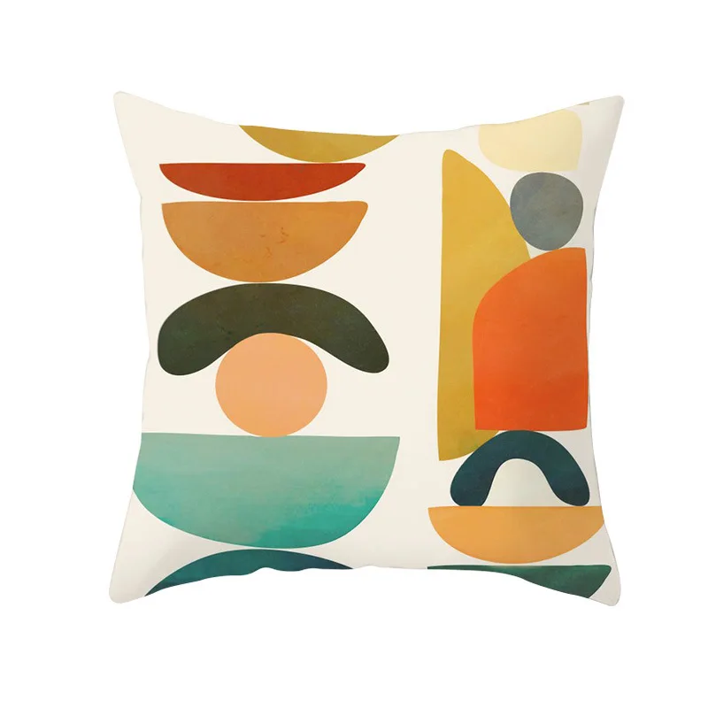 Square Modern Luxury Series Cartoon Abstract Painting Nordic Polyester Throw Pillow Case Cushion Cover With Zip