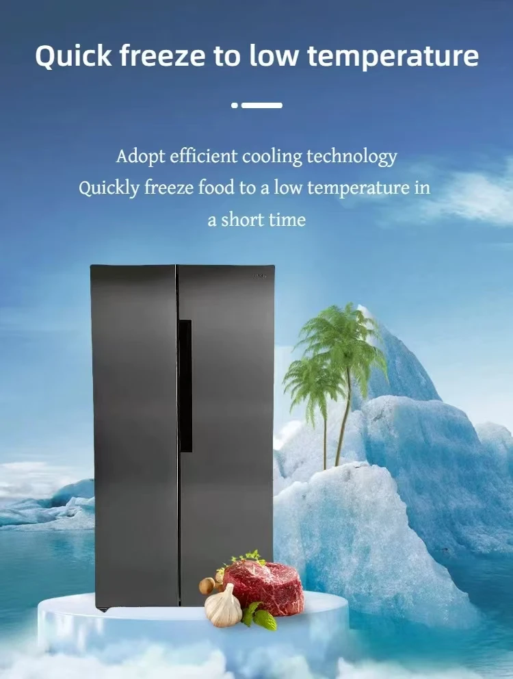 Foreign trade frequency conversion independent ice embedded on the door of the household large capacity refrigerator