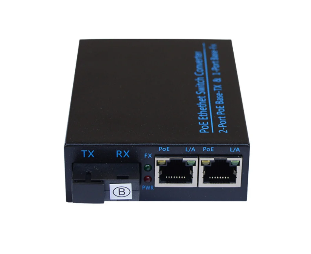 10/100 Мбит/с 1 оптический порт SC + 2 RJ-45 портный POE одномодовый волоконно-оптический аудио-видео конвертер