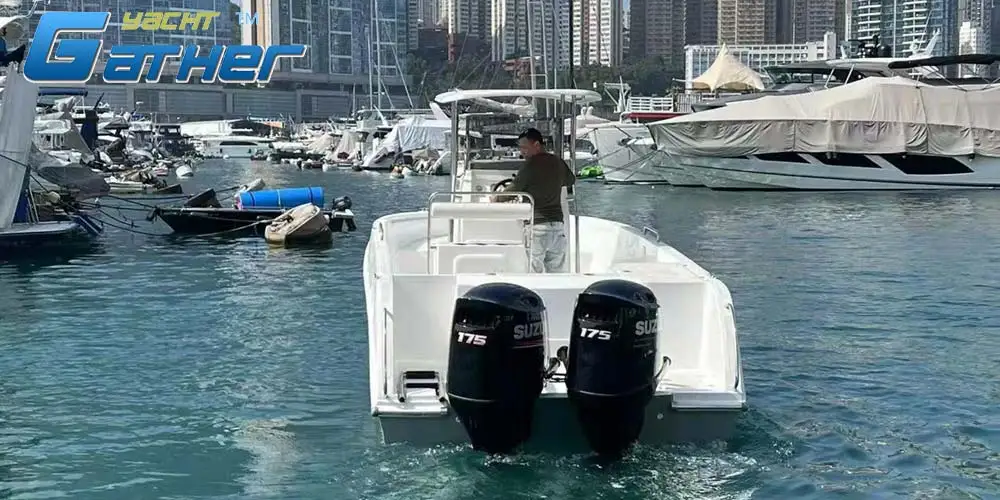 Gather Yacht 25ft Fiberglass Fishing Bait Boats Made in China for Sale