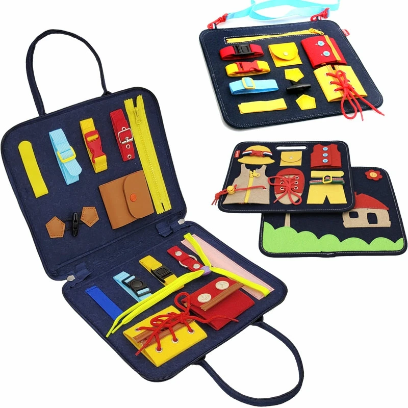 
Felt for children hands-on educational toys baby early education dressing shoes learning life felt board for children customized 