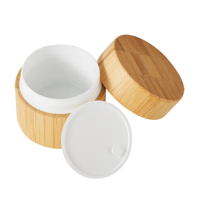 
In stock 100g eco-friendly inner PP cream bamboo cosmetic jar 