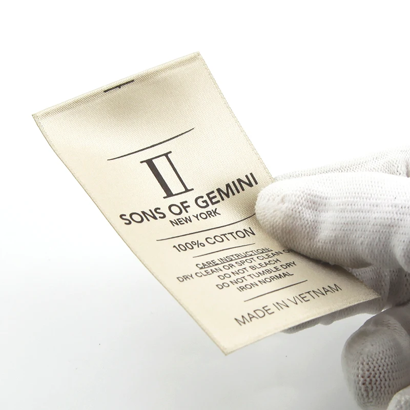 Silk And Satin Clothing High-End Woven Edges Customized Printed Labels Simple Double-Sided Rolled Labels