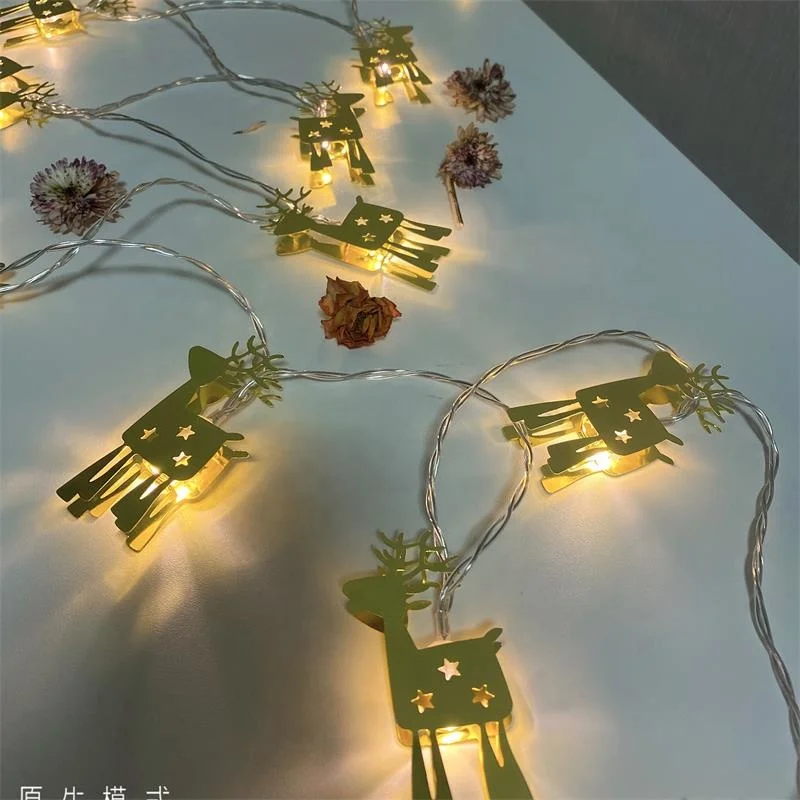 Top Sale  holiday lighting Battery Operated  1m 2 m 3 m 10  20 LED  Metal Deer   Fairy  String Lights for home room Decor