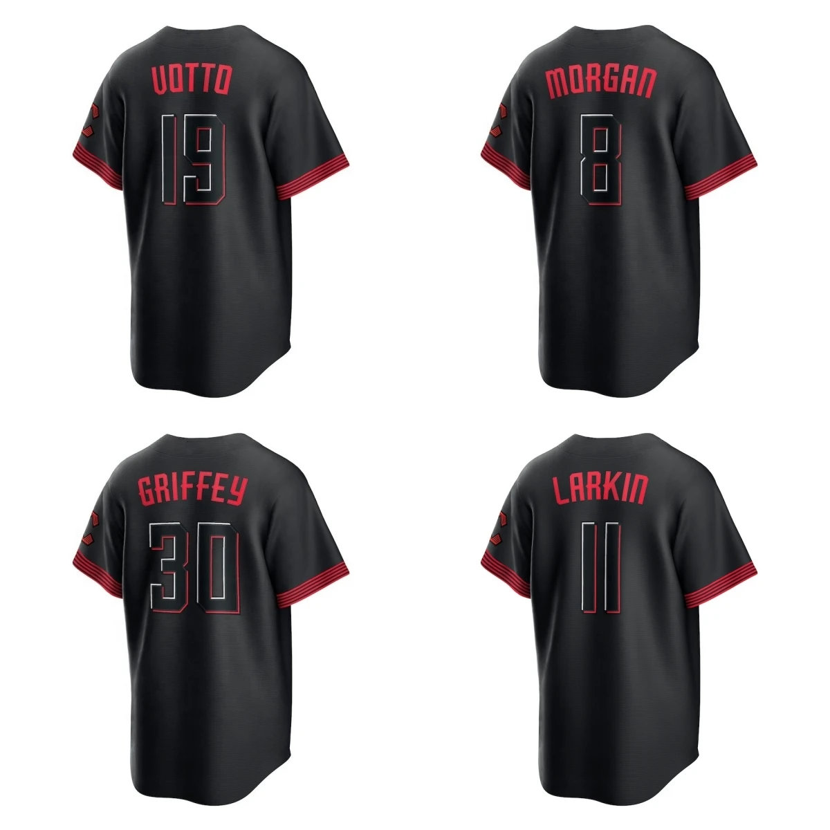 2024 Новое поступление, красные бейсбольные майки Cincinnati 30 Griffey 44 Elly De La Cruz City Connect, черные рубашки, домашняя майка