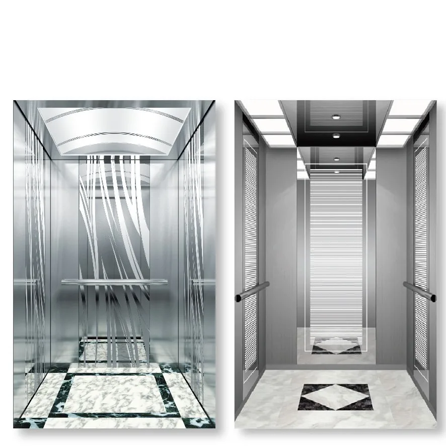 
Good quality hairline stainless steel elevator lift cabin design price for fuji elevator 