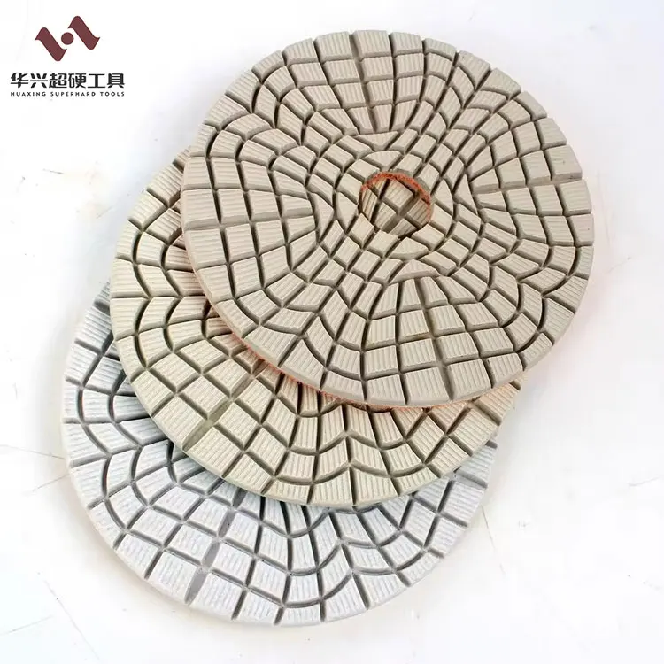 4 Inch 100mm 3 Steps Diamond Mesh Grain Polishing Pads Angle Grinder Polisher for Granite Marble Ceramic Tiles
