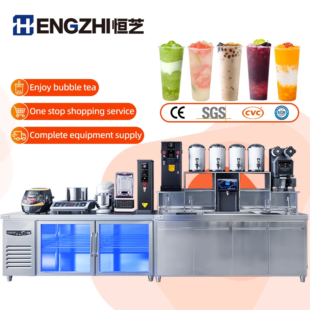 HENGZHI One-stop Solution for Bubble Tea/Boba Tea/Milk Tea Shop with Full Set Bubble Tea Bar Counter Equipment