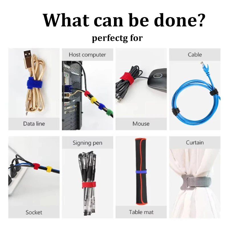Best-Selling Elastic Nylon Cable Ties Custom Size Self-Adhesive Hook and Loop Fastening Heat Resistant Tape Pattern