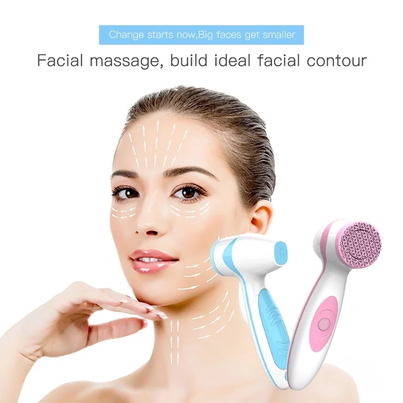 Factory Price Beauty Products Silicone Facial Cleansing Brush Portable Facial Cleansing Spin Brush IPX7 Ultrasonic 4 Hours 183g