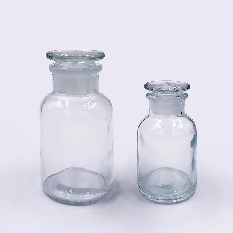 Amber Brown 50ml 125ml 250ml 500ml Apothecary Medical Bottle Lab Chemical Wide Mouth Glass Reagent Bottle