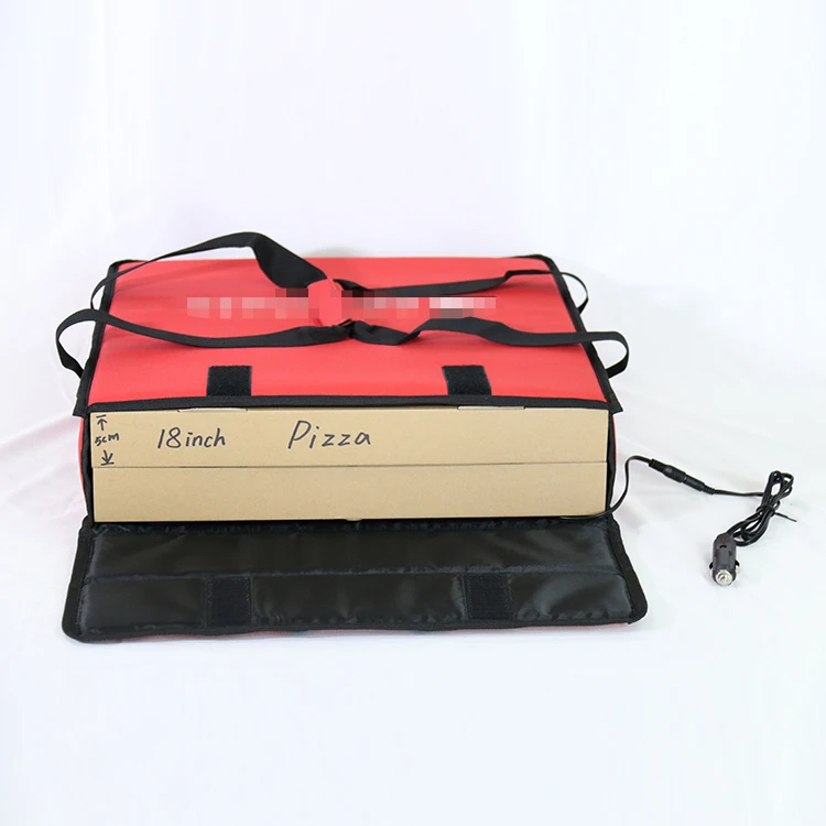 Pizza Delivery Bag Heated 12v Backpack Food Waterproof Foldable Black Pizza Bag Insulate 1pc/poly Bag + Carton