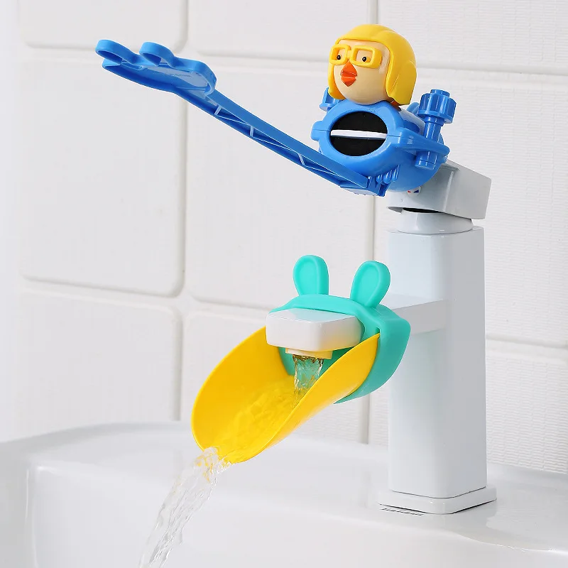 Unisex Kitchen & Bathroom Faucet Extension Toddler Water Saving Tap Extender Silicone Toys for Kids Bath Usage
