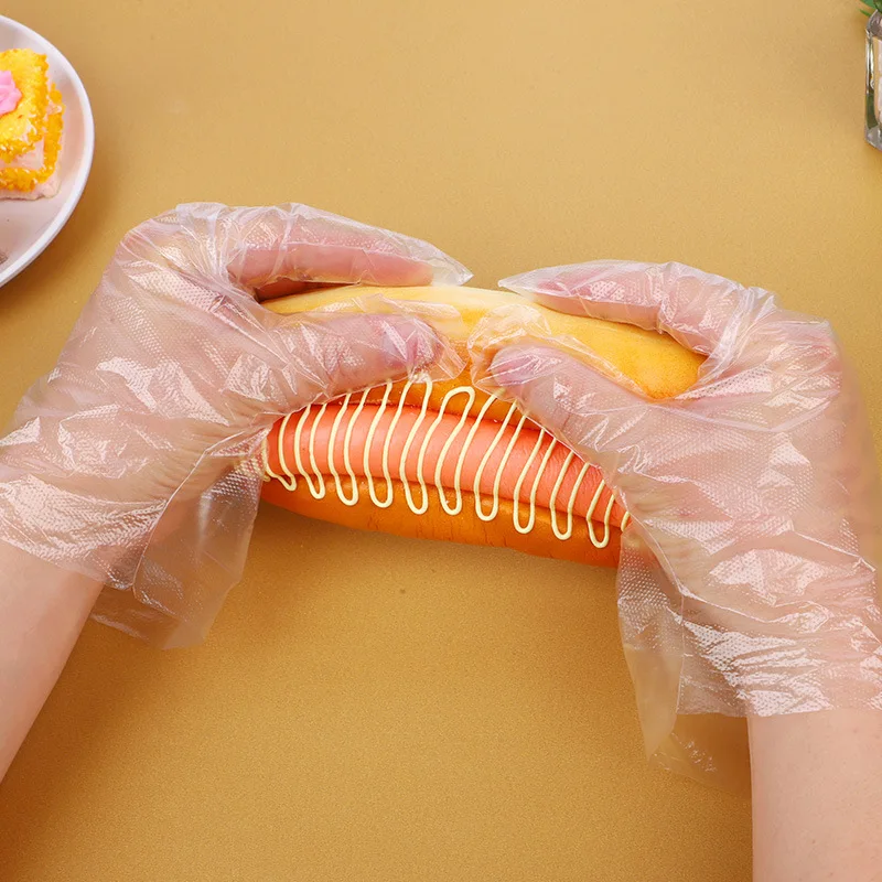Custom package pe glove disposable pe individually wrapped gloves for food restaurant deli