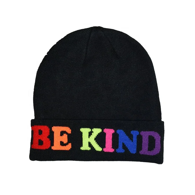 Oem knitted skull beanie cap without pom winter hats colorful jacquard knit hat