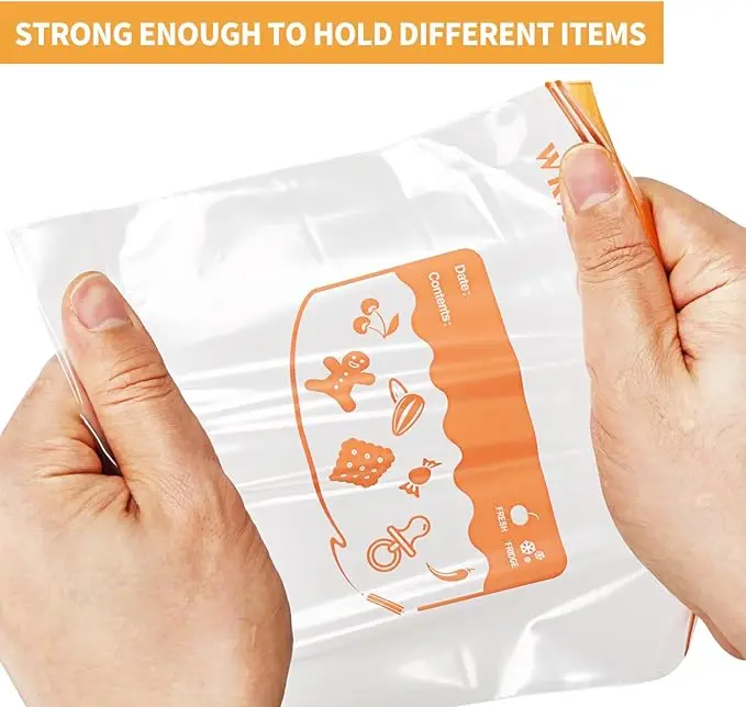 Plastic reuseable double seal transpert rice house size small compost potato kitchen tattoo food grade ziplock bagging pack