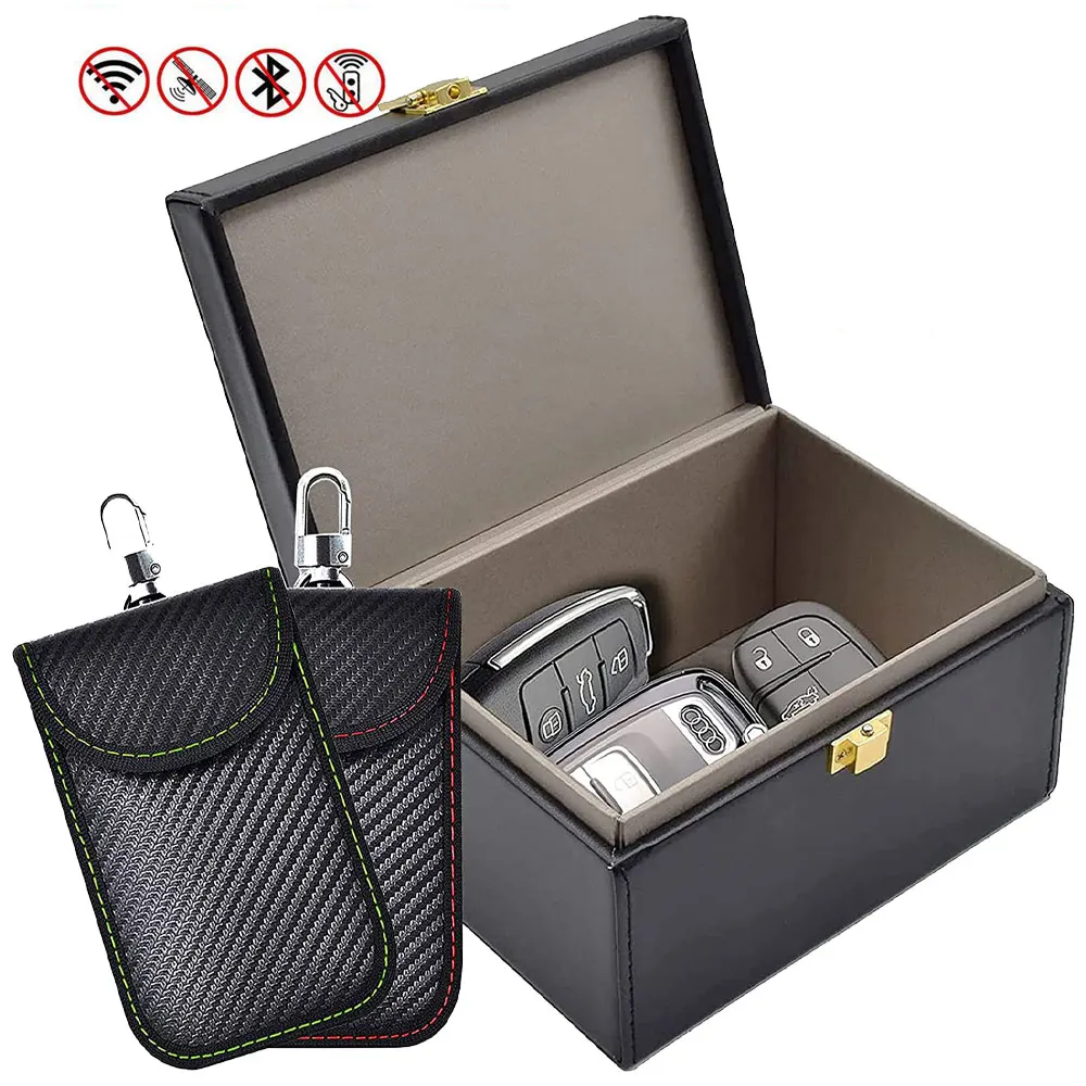 2023 Best Sell Car Key Signal Blocker Box Large RFID Signal Blocking Anti-Theft Keyless Faraday case rfid car key case for sale