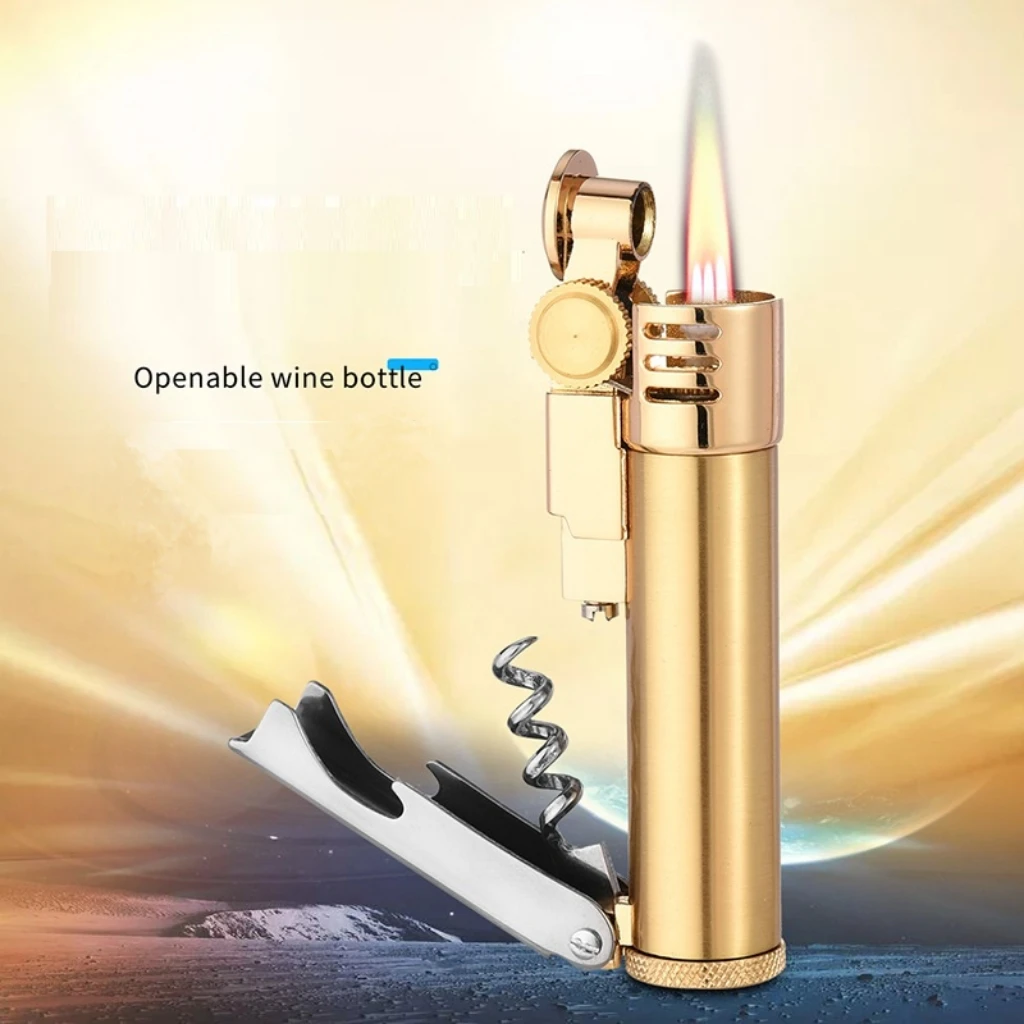 New Multifunctional Cigarette Lighter Red Wine Bottle Opener Flint Mini Kerosene Lighter