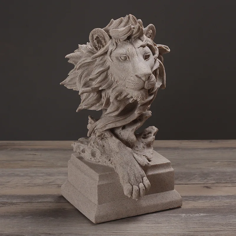 Polyresin Home Decoration Sculpture Miniature Lion Bust Statues