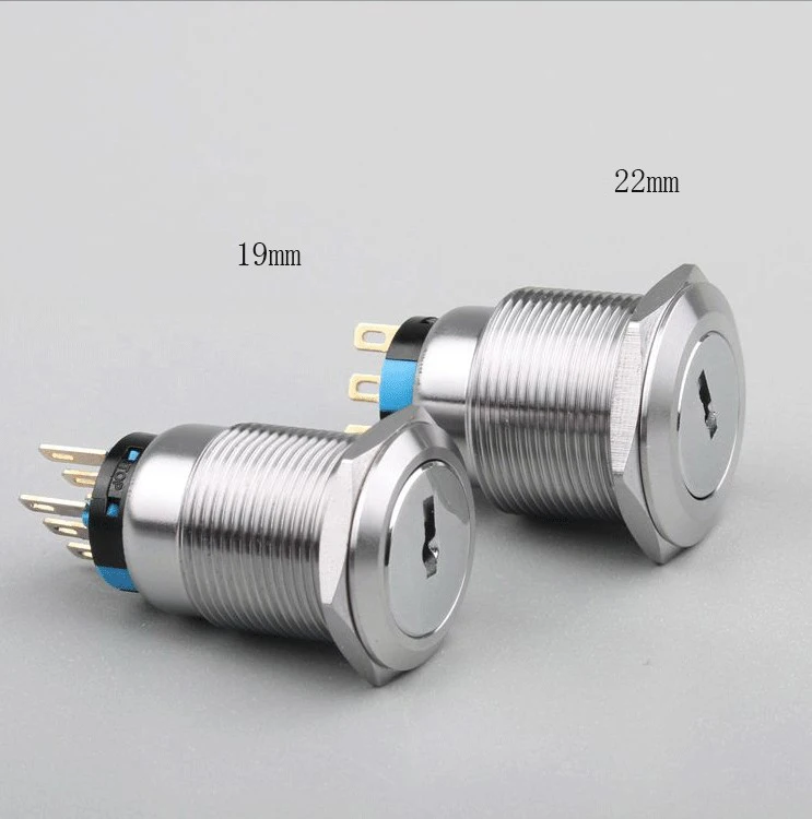 metal switch Emergency Stop Button 22mm 19mm Key Switch