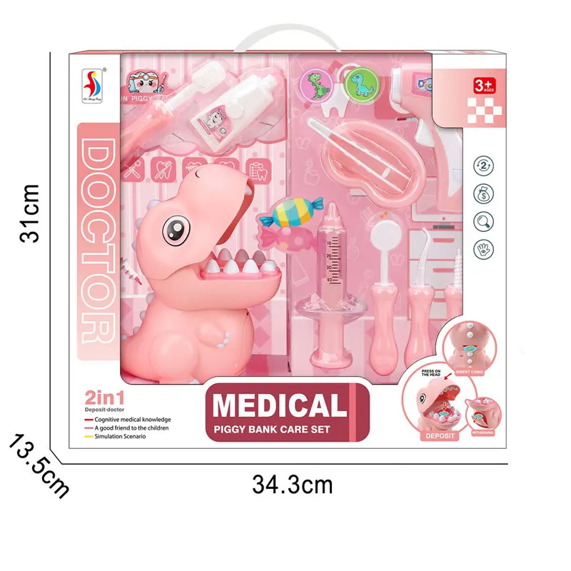 Pink Doctor Kit Role Play Game Pretend Play Toy Medical Tool Set Play Set for Kids