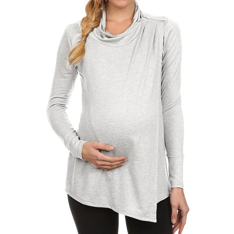 American style long-sleeved turtleneck maternity clothes breastfeeding tops women