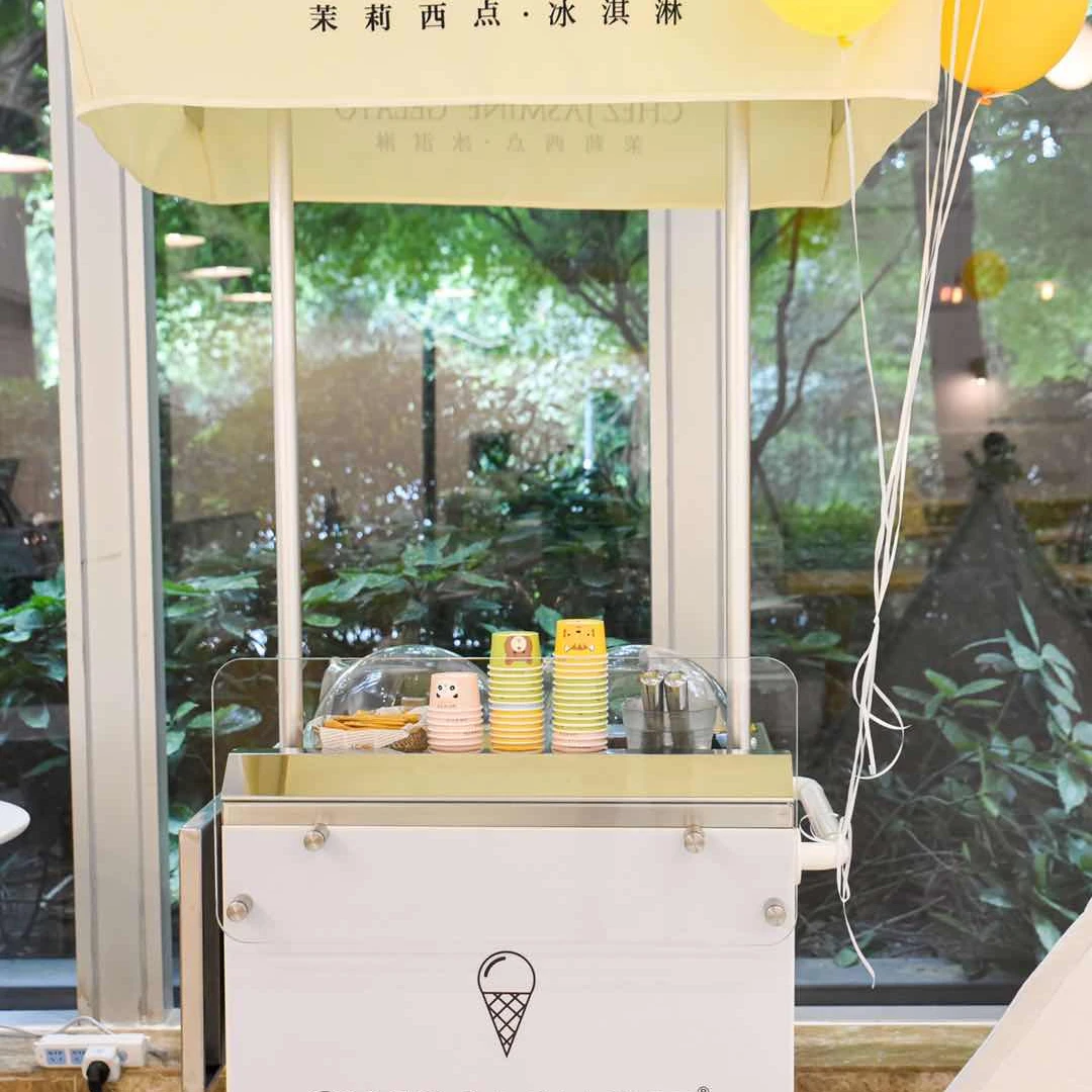 Outdoor Miles Galaxy Pro V2 Cart Portable Display Machine Commercial Ice Cream Push Cart For Fresh Italian Gelato