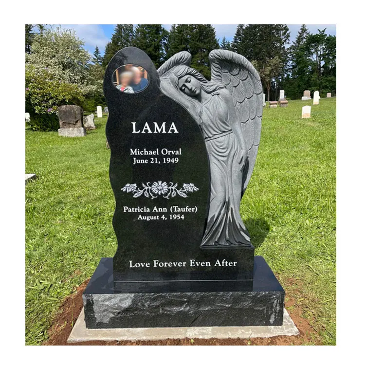 Custom Granite Quartz Italy Headstones Monuments Natural Stone Black Marble Headstone