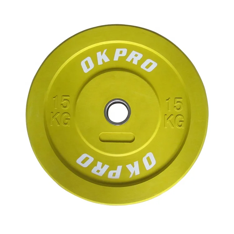 Wholesale Weight Lifting Powerlifting Color Rubber Barbell Bumper Weight Plates