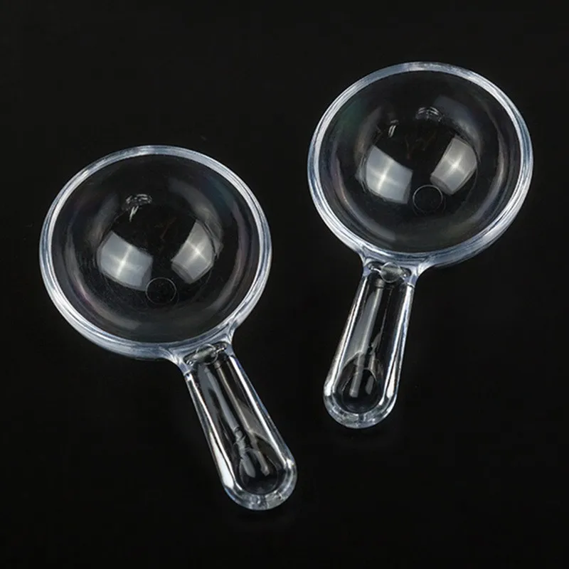 10g Clear Plastic measuring scoop Powder spoon short handle round bottom