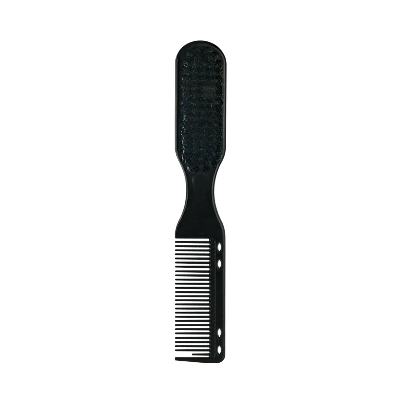 High Quality Black Barber Brush Soft Nylon Hair Double Side Fine Tooth Neck Brush Comb Small Hairdressing Salon Beard Brush Comb