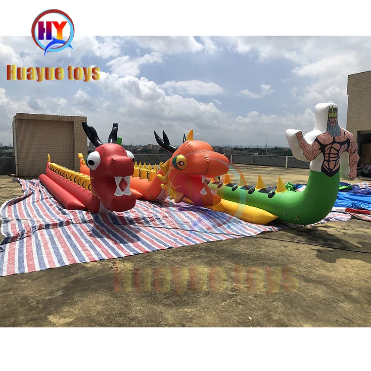 12 seats inflatable dragon banana boat for team building event, inflatable water dragon boat for sale