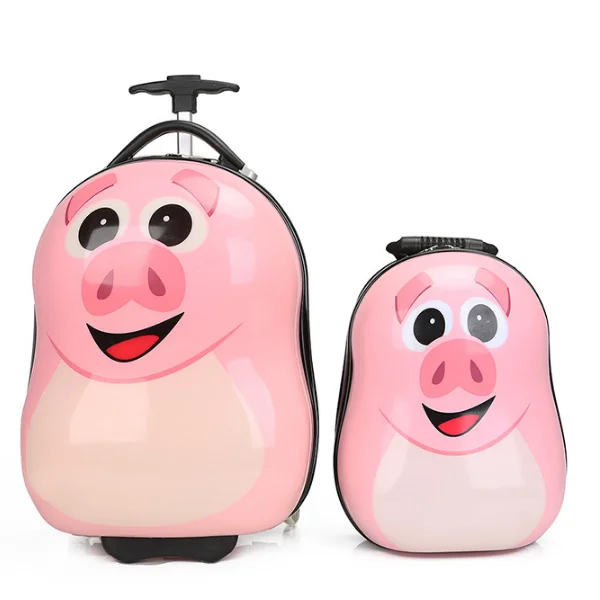 Cute child travel luggage bag trolley little girl suitcase one set with luggage for kid