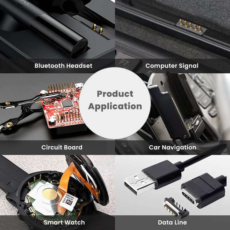 5 Pin Customize Length 5 Pin Height 7.5mm 5V 2A 12V 2A Smt Gold Plated Pogo Pin Connector