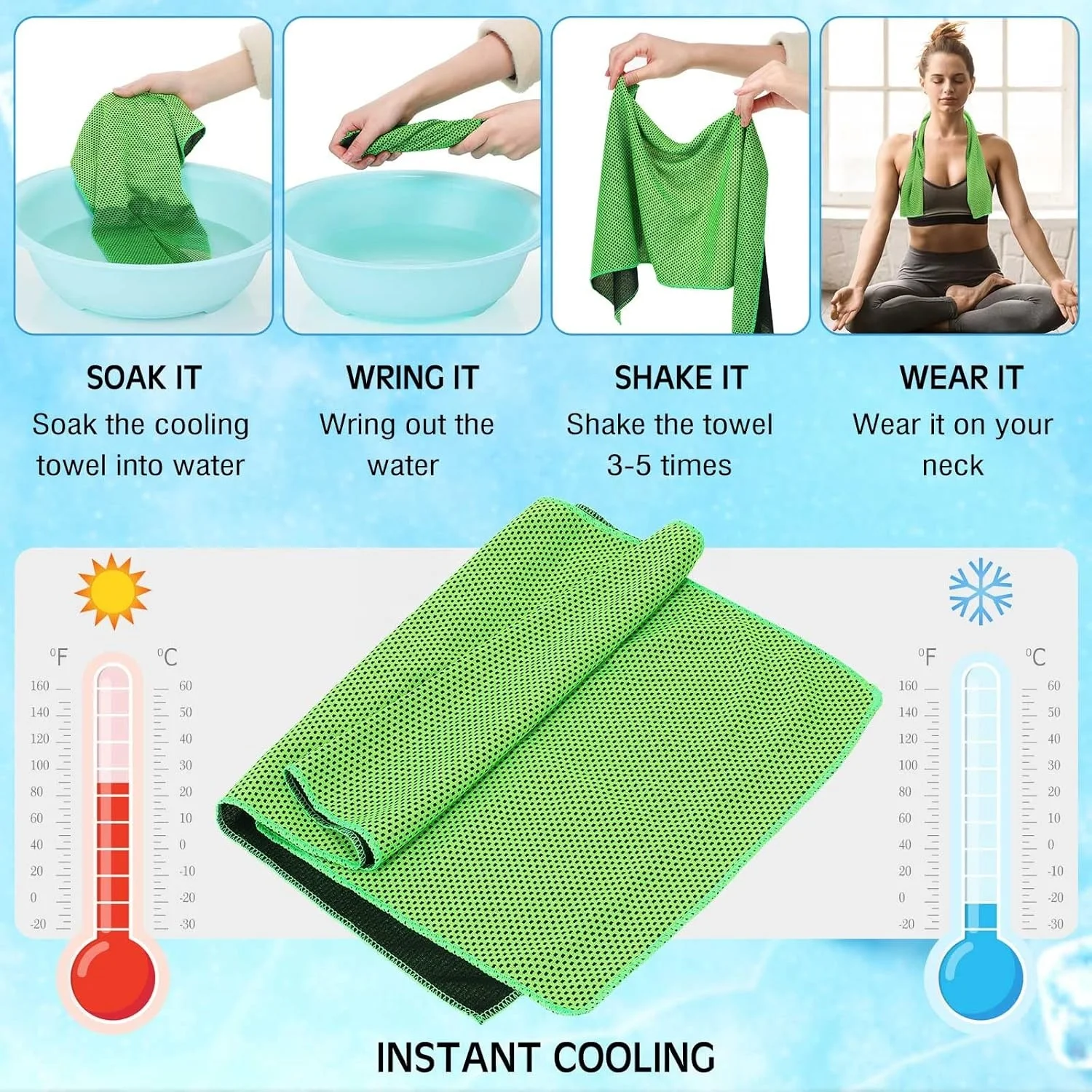 Eastsunshine  custom Cooling Towel Ice Towel Soft Breathable Chilly Towel Stay Cool for Yoga Sport Gym Workout Camping